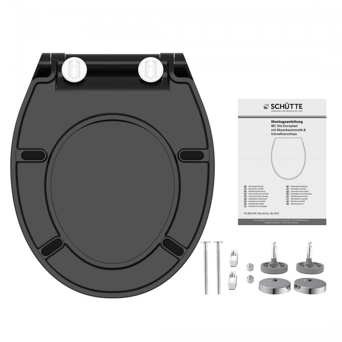 Duroplast Toilet Seat Ultra Thin SLIM BLACK with Soft Close and Quick Release