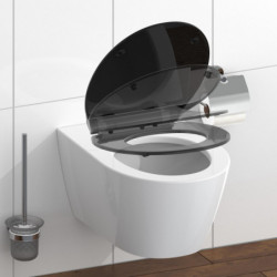 Duroplast WC-Sitz SLIM Black, mit Absenkautomatik und Schnellverschluss