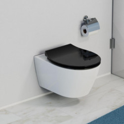 Duroplast WC-Sitz SLIM Black, mit Absenkautomatik und Schnellverschluss