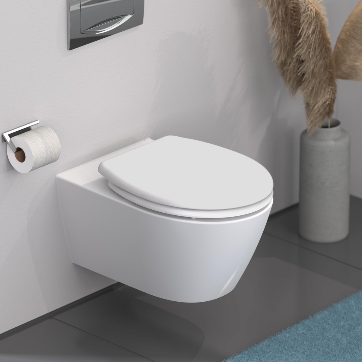 Abattant WC en Duroplast FAMILY WHITE avec Frein de Chute et Déclipsable