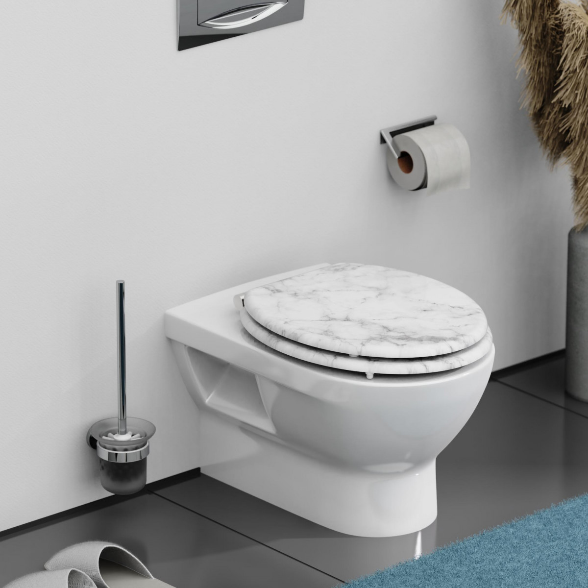 Abattant WC en MDF MARMOR STONE avec Frein de Chute