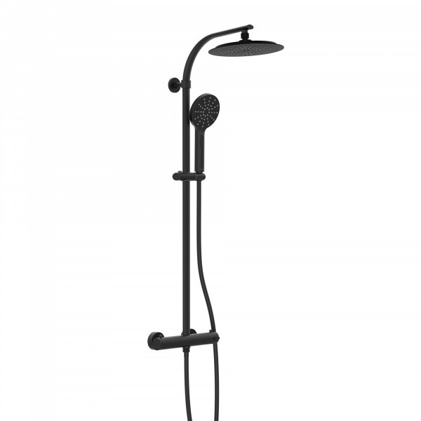 MADURA FRESH Overhead shower set, black matt