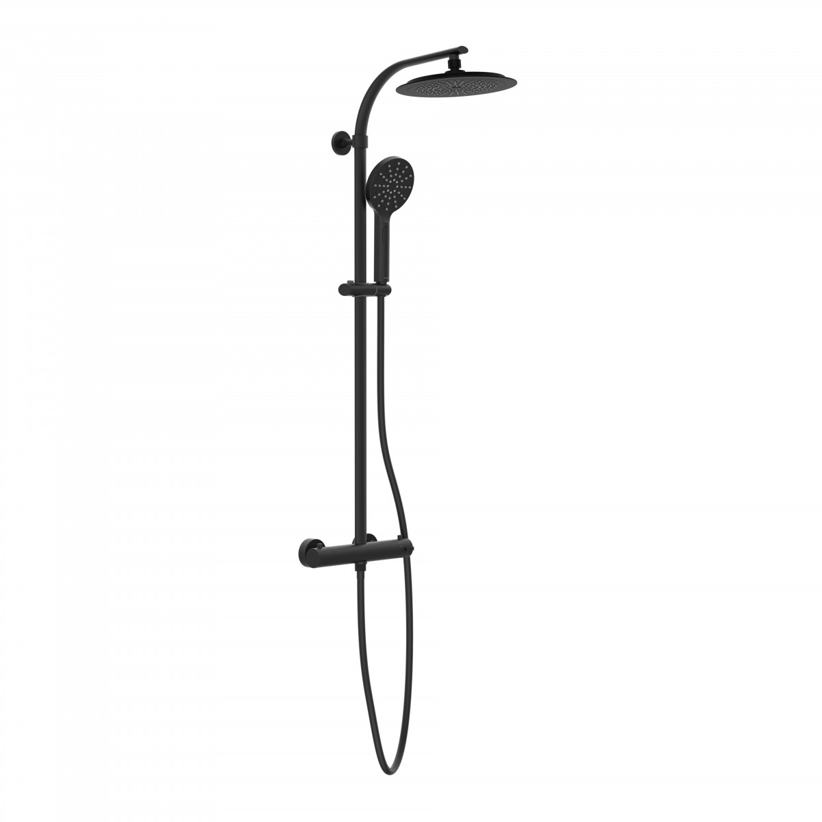 MADURA FRESH Overhead shower set, black matt