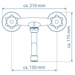 BRILLANT Sink mixer, chrome, for wall fixing