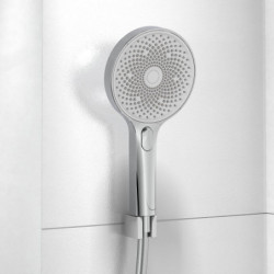 SAMOA RAIN overhead shower set, chrome/ light grey, with thermostatic tray