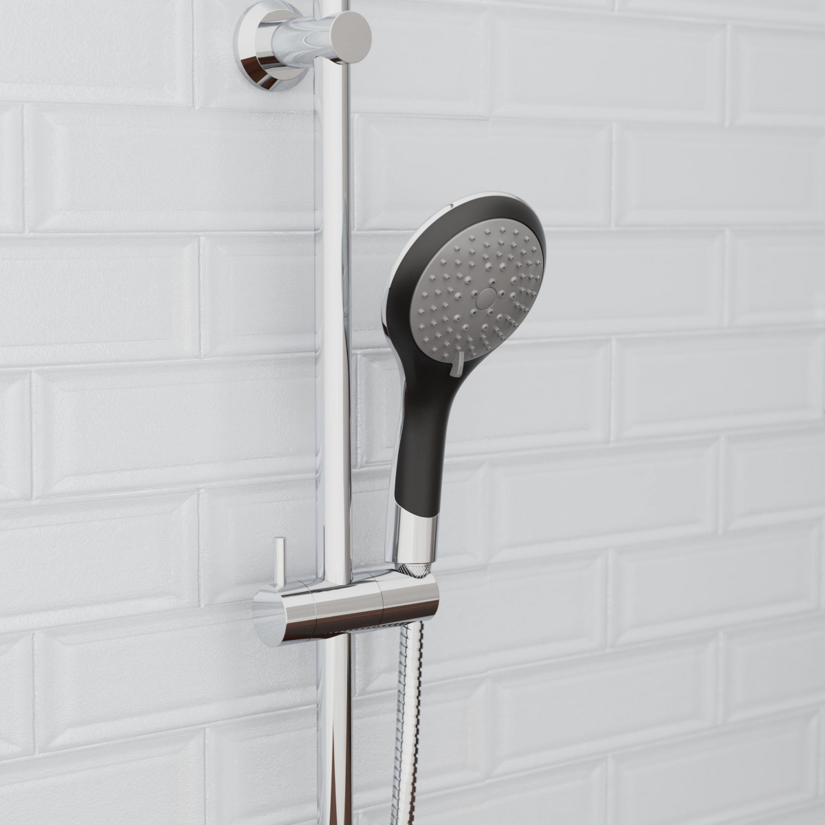 BROADWAY shower head, black/chrome