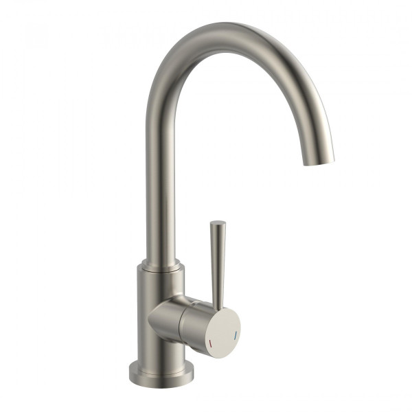 CORNWALL Sink mixer low pressure, stainless steel look