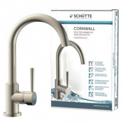 CORNWALL Sink mixer low pressure, stainless steel look