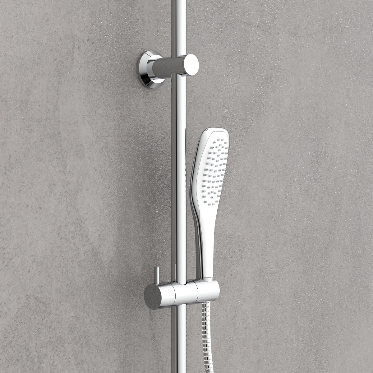 WATERWAY Overhead shower set with tray, Chrome/White