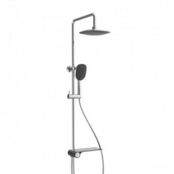 AQUASTAR Overhead shower set, chrome/ anthracite, with tray (lateral diverter)