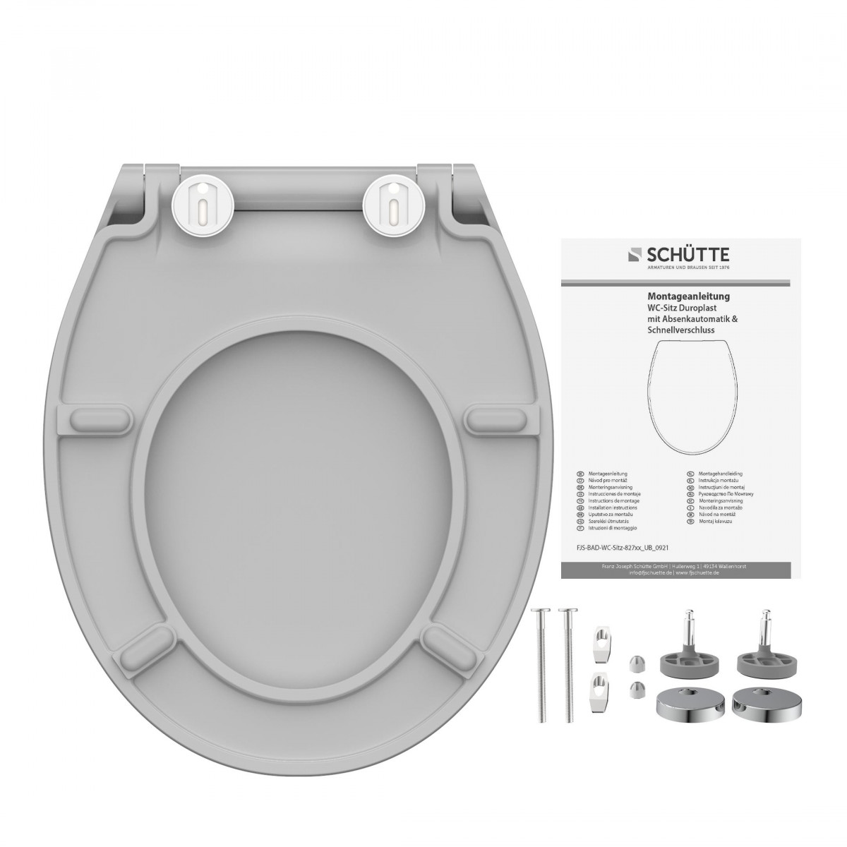 Abattant WC en Duroplast Extra Fin SLIM GREY avec Frein de Chute et Déclipsable