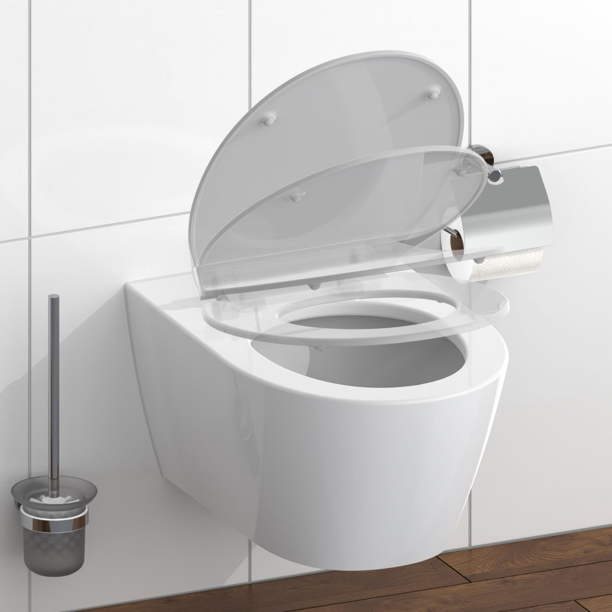 Abattant WC en Duroplast Extra Fin SLIM GREY avec Frein de Chute et Déclipsable