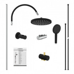 MATAO RAIN Overhead shower set, chrome/ black matt