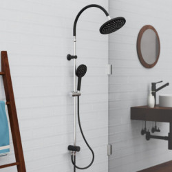 MATAO RAIN Overhead shower set, chrome/ black matt