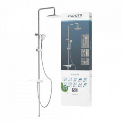 AQUASTAR Overhead shower set, chrome/ white, with tray (mid diverter)