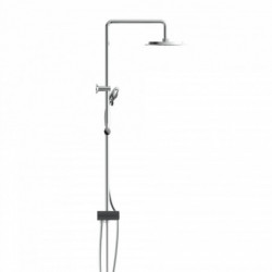 AQUASTAR Overhead shower set, chrome/ anthracite, with tray (mid diverter)