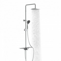 AQUASTAR Overhead shower set, chrome/ anthracite, with tray (mid diverter)