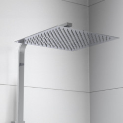 OCEAN Overhead shower set, chrome/ white, with thermostatic tray