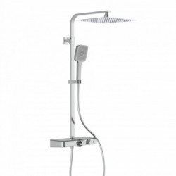 OCEAN Overhead shower set, anthracite, with thermostatic tray