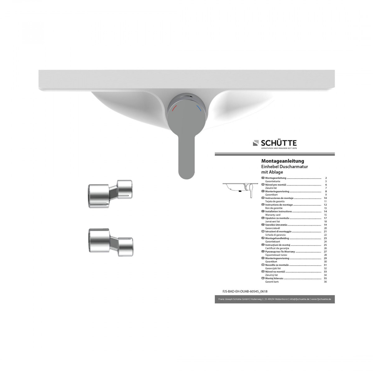 WATERWAY Mitigeur de douche, blanc, avec tablette