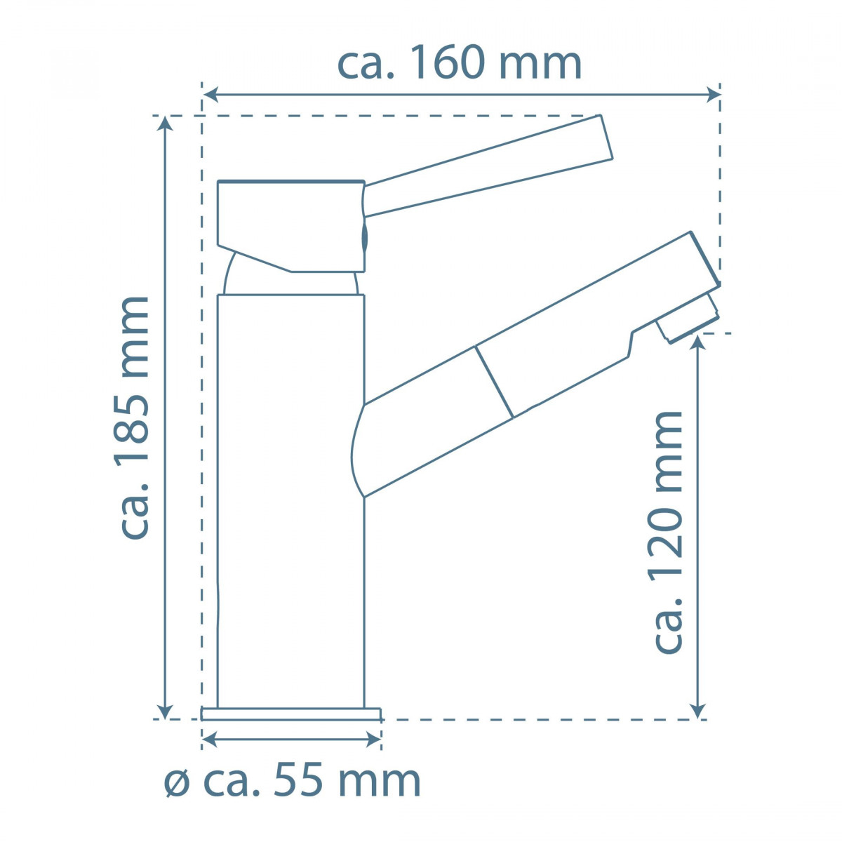 CORNWALL Wash basin mixer low pressure, Chrome