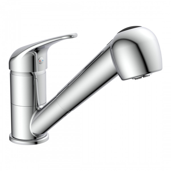 ULTRA Sink mixer low pressure, chrome, with pull-out sprayer