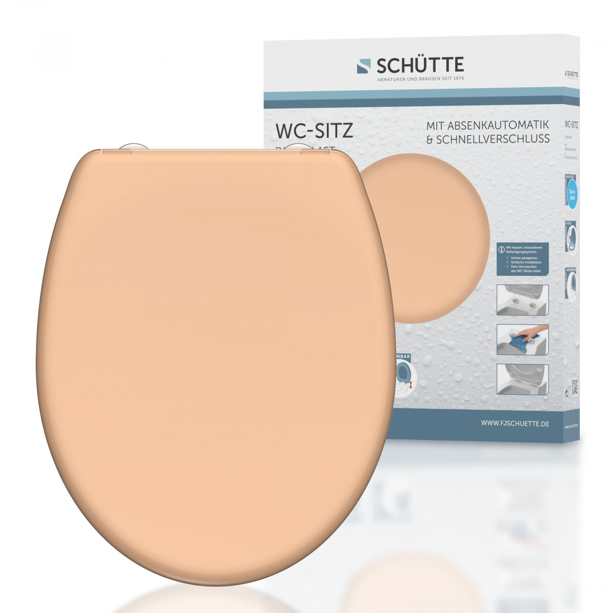 Duroplast WC-Sitz BEIGE, mit Absenkautomatik und Schnellverschluss