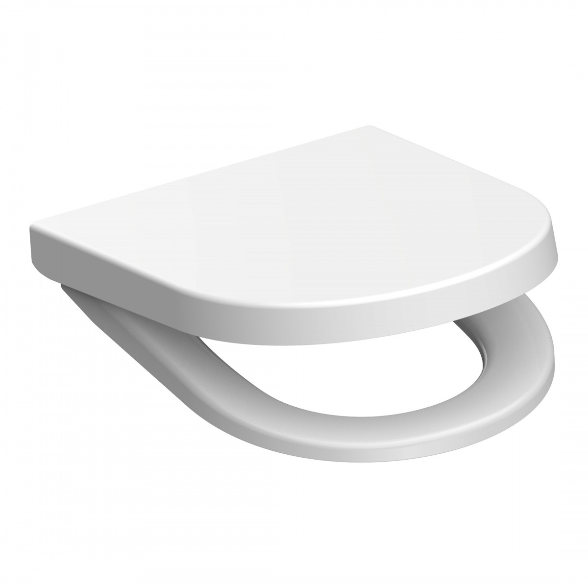 Duroplast Toilet Seat D-Shaped WHITE with Soft Close and Quick Release