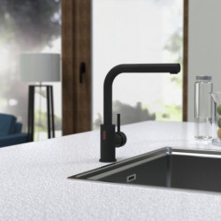 VITAL sensor sink mixer, black, matt, pull-out spout