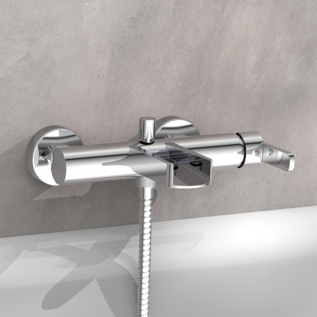 NIAGARA Bathtub mixer, chrome, with waterfall spout