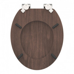 Abattant WC en MDF DARK WOOD avec Frein de Chute