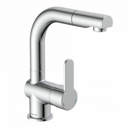 LONDON Wash basin mixer, chrome, with pull-out hair sprayer