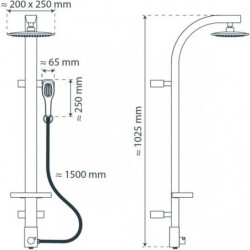 Set de douche à l'envers, Blanc