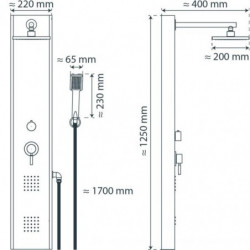 TAHITI Shower panel, stainless steel