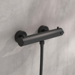 LONDON Thermostatic shower mixer, black matt