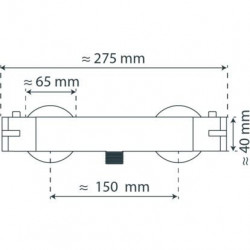 LONDON Thermostat Duscharmatur, Schwarz matt