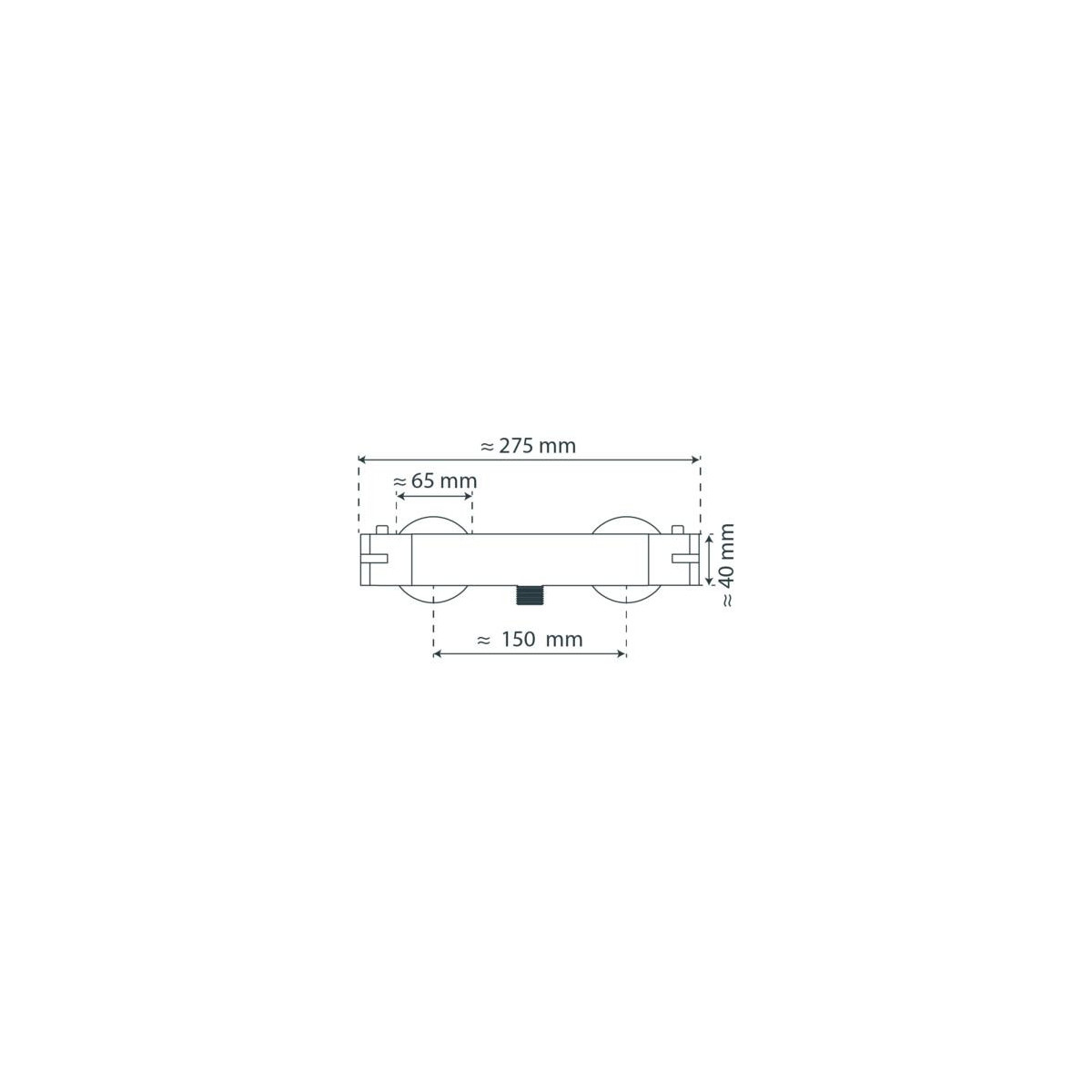 LONDON Thermostat Duscharmatur, Schwarz matt