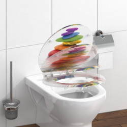 Abattant WC en MDF COLORFUL STONES avec Frein de Chute