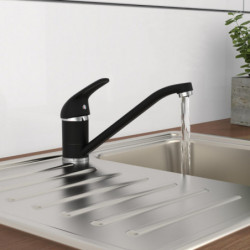 DONNAU Sink mixer, Low pressure, Black matt, Powder and chrome coated, Tap, Swivel spout, Kitchen mixer tap