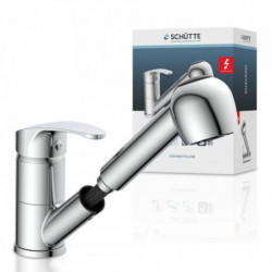 DIZIANI Sink mixer low pressure, chrome, with pull-out sprayer