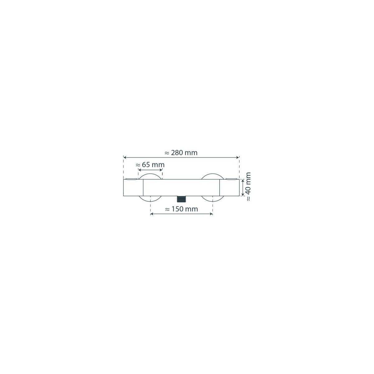 LOS ANGELES Thermostat Duscharmatur, Schwarz matt