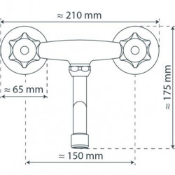 BRILLANT Sink mixer, chrome, for wall fixing