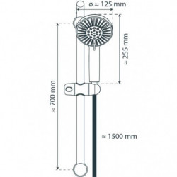 ADRIA Shower rail set, chrome