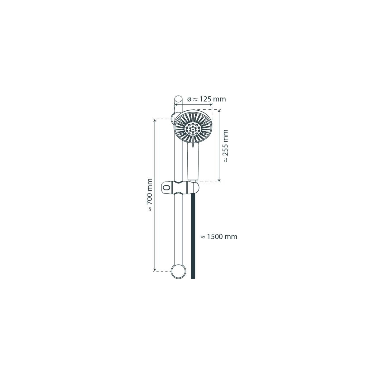 ADRIA Shower rail set, chrome