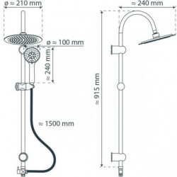 JAMAICA FRESH Overhead shower set, chrome