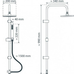 TOKYO Overhead shower set, chrome