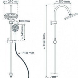 NIAGARA RAIN Overhead shower set, Chrome