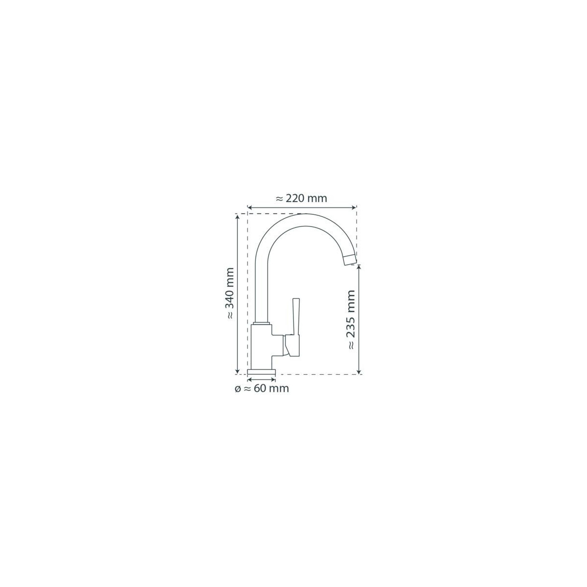 CORNWALL mitigeur cuisine avec bec rond, graphite mat