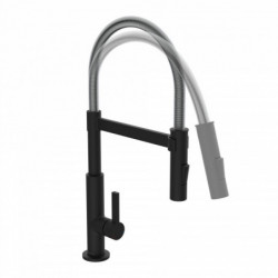 MIAMI Sink mixer, chrome/black matt, with spiral spring