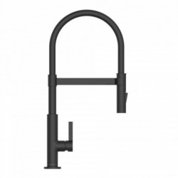 MIAMI Sink mixer, black matt, with soft-touch hose